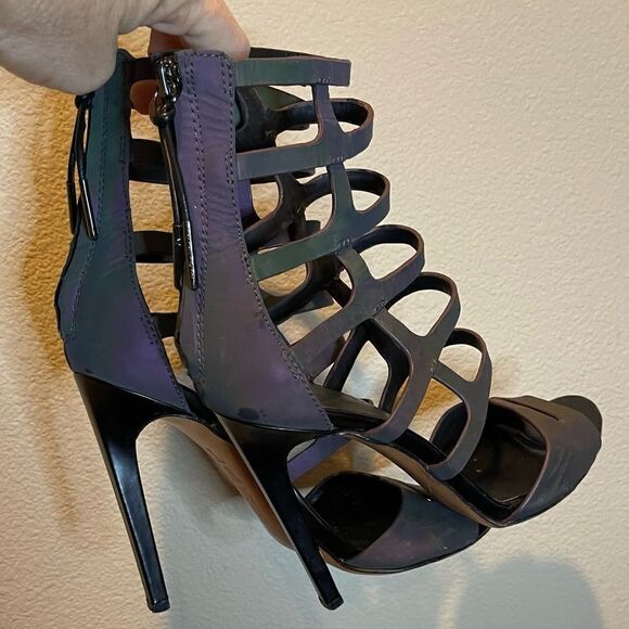 L.A.M.B. Gwen Stefani Oakley iridescent gladiator strappy stiletto heels 6.5 - Picture 6 of 16